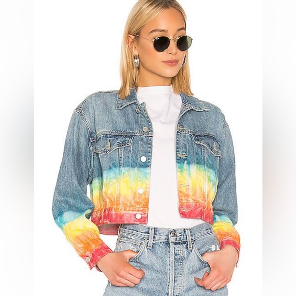 Blank NYC rainbow denim jacket. - Picture 1 of 8